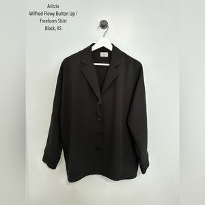 Aritzia | Wilfred Flowy Button Up / Freeform Shirt | Black, XS | BNWOT